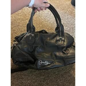 Jessica Simpson Black Leather Shoulder Bag